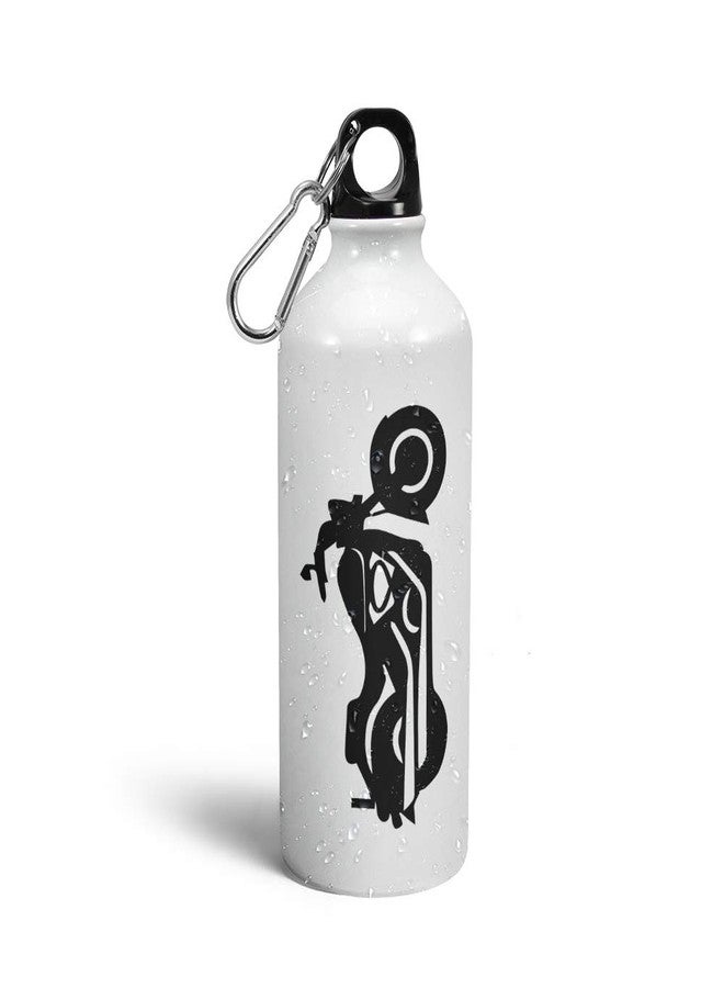 Prink Aluminium Bike Printed Sipper Water Bottles for Men (600ml, White) - Image 1